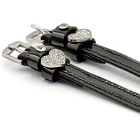 Produktbild von Bridlery Lovely Bling Sattelgurt für Pferde aus Leder in Schwarz