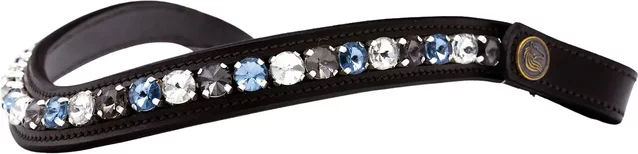 Produktbild von Bridlery Stirnband für Pferde mit Crystal Blue Muster aus Leder