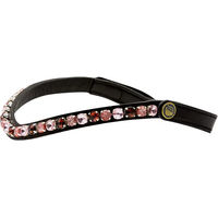 Produktbild von Bridlery Stirnband für Pferde mit rosa Blumenmuster aus Kunstleder