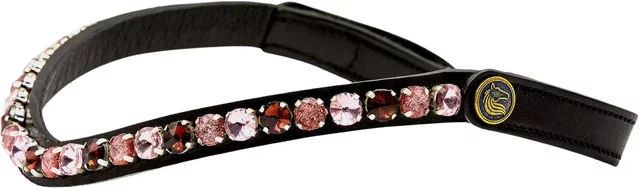 Produktbild von Bridlery Stirnband für Pferde mit rosa Blumenmuster aus Kunstleder