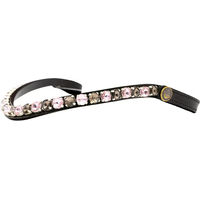 Produktbild von Bridlery Stirnband für Pferde mit Schokoladen-Rosen-Motiv aus Kunstleder