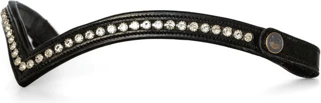 Produktbild von Bridlery Texas Stirnband für Pferde aus Kunstleder in Schwarz oder Weiß