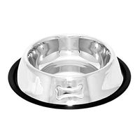 Produktbild von Brillibrum Edelstahl Haustiernapf für Hunde und Katzen rutschfest und schadstofffrei in Design Knochen