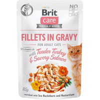 Produktbild von BRIT Care Katzen Nassfutter Adult Stückchen in Sauce Pute und Lachs Getreidefrei 24 x 85 g - 24 x 85 g