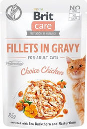 Produktbild von BRIT Care Katzen Nassfutter Choice Chicken Stückchen in Sauce für Adult, getreidefrei, 24 x 85 g - 24 x 85 g