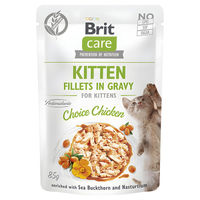 Produktbild von BRIT Care Katzen Nassfutter Kitten Huhn Stückchen in Soße getreidefrei und hypoallergen 24 x 85 g - 24 x 85 g