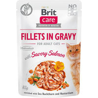 Produktbild von Brit Care Katzen Nassfutter Lachs Stückchen in Sauce Getreidefrei Adult 6x85g - 6 x 85 g