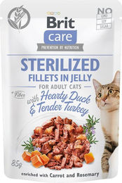 Brit Care Katzen Nassfutter Stückchen in Gelee Ente und Pute Sterilisiert Adult Getreidefrei Hypoallergen 24 x 85 g - 24 x 85 g – Bild 1 von 2