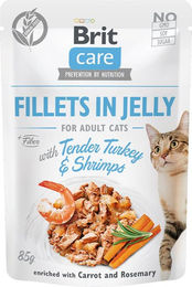 Brit Care Katzen Nassfutter Stückchen in Gelee Pute und Garnele Adult Getreidefrei Hypoallergen 24 x 85 g - 24 x 85 g – Bild 1 von 2