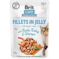 Produktbild von Brit Care Katzen Nassfutter Stückchen in Gelee Pute und Garnele Adult Getreidefrei Hypoallergen 24 x 85 g - 24 x 85 g