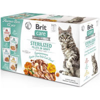 Produktbild von BRIT CARE Katzen Nassfutter Stückchen in Sauce für sterilisierte Katzen mit hohem Fleischanteil 12x85g - 12 x 85 g