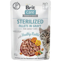 Produktbild von Brit Care Katzen Nassfutter Stückchen in Soße Kaninchen und Huhn für sterilisierte Katzen Adult Getreidefrei 24 x 85 g - 24 x 85 g