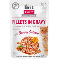 Produktbild von Brit Care Katzen Nassfutter Stückchen in Soße Lachs Adult Getreidefrei Hypoallergen 24 x 85 g - 24 x 85 g