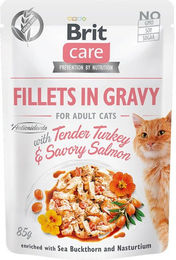 Brit Care Katzen Nassfutter Stückchen in Soße Pute & Lachs Adult Getreidefrei Hypoallergen 24 x 85 g - 24 x 85 g – Bild 1 von 2