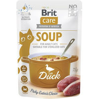 Produktbild von Brit Care Katzenfutter Suppe mit Ente und Huhn Stückchen in Sauce Adult Getreidefrei 15 x 75 g - 15 x 75 g