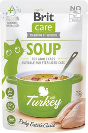 Brit Care Katzenfutter Suppe mit Truthahn und Huhn Stückchen in Sauce getreidefrei Adult 15 x 75 g - 15 x 75 g – Bild 1 von 2