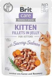 Brit Care Kitten Katzenfutter Stückchen in Gelee Lachs und Huhn getreidefrei und hypoallergen 24x85g - 24 x 85 g – Bild 1 von 2