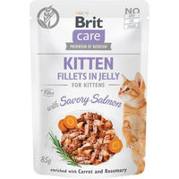 Produktbild von BRIT Care Kitten Katzennassfutter Lachs Filets in Gelee getreidefrei 24 x 85 g