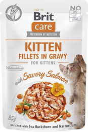 BRIT CARE Kitten Stückchen in Sauce Lachs und Huhn Getreidefrei 24x85g - 24 x 85 g – Bild 1 von 2