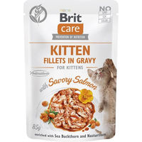 Produktbild von BRIT CARE Kitten Stückchen in Sauce Lachs und Huhn Getreidefrei 24x85g - 24 x 85 g