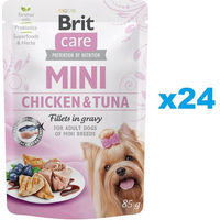 Produktbild von BRIT Care Mini Pouch Nassfutter Huhn und Thunfisch Stückchen in Sauce für kleine Hunde Adult 24x85g - 24 x 85 g