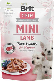 Produktbild von BRIT CARE Mini Puppy Pouch Lamm Stückchen in Sauce für Welpen kleiner Rassen 24x85g - 24 x 85 g