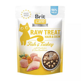 BRIT Care Raw Treat Gefriergetrocknete Katzenleckerlis Truthahn und Lachs für Haut und Fell 40 g - 40 g – Bild 1 von 3