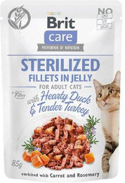 BRIT Care Sterilized Katzen Nassfutter Adult Ente und Pute in Gelee Getreidefrei 24 x 85 g - 24 x 85 g – Bild 1 von 2