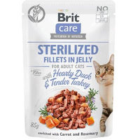 Produktbild von BRIT Care Sterilized Katzen Nassfutter Adult Ente und Pute in Gelee Getreidefrei 24 x 85 g - 24 x 85 g