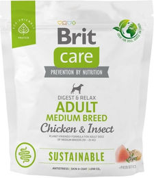 BRIT CARE Sustainable Hundefutter Adult für mittlere Rassen mit Huhn und Insekten 1 kg - 1 kg – Bild 1 von 2