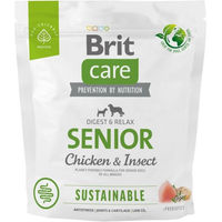 Produktbild von BRIT CARE Sustainable Senior Hundefutter mit Huhn und Insekten glutenfrei und hypoallergen 1 kg - 1 kg
