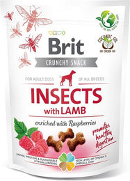 Produktbild von Brit Crunchy Cracker Monoprotein Hundesnacks mit Insekten, Lamm und Himbeeren 3x200g