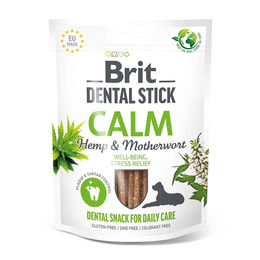 Produktbild von Brit Dog Dental Stick Calm Zahnpflege-Snack für Hunde mit Hanf und Mutterkraut glutenfrei 251g - 251 g