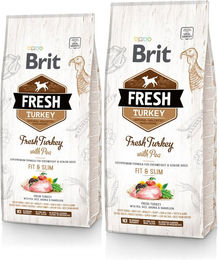 Produktbild von BRIT Fresh Hundefutter Adult Truthahn mit Erbse Light Fit & Slim zur Gewichtskontrolle 24 kg (2 x 12 kg)