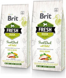 Produktbild von Brit Fresh Hundefutter Ente mit Hirse Active Run & Work 24 kg - 2 x 12 kg