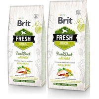 Produktbild von Brit Fresh Hundefutter Ente mit Hirse Active Run & Work 24 kg - 2 x 12 kg
