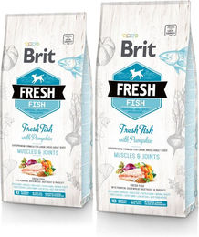 Produktbild von Brit Fresh Hundefutter Fisch mit Kürbis für große erwachsene Hunde 24 kg - 2 x 12 kg