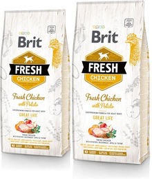 Produktbild von BRIT Fresh Hundefutter Huhn mit Kartoffel Adult 24 kg (2 x 12 kg) - 2 x 12 kg