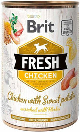 Brit Fresh Hundefutter Huhn und Truthahn mit Süßkartoffel Stückchen in Sauce getreidefrei 400 g - 400 g – Bild 1 von 1