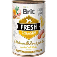 Produktbild von Brit Fresh Hundefutter Huhn und Truthahn mit Süßkartoffel Stückchen in Sauce getreidefrei 400 g - 400 g