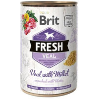 Produktbild von Brit Fresh Hundefutter Kalb und Pute mit Hirse Stückchen in Sauce 400 g