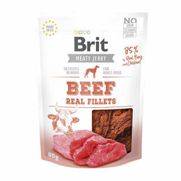 BRIT Hundetrockenfleisch Meaty Jerky Rinderfilets getreidefrei ohne Zucker 80 g - 80 g – Bild 1 von 2
