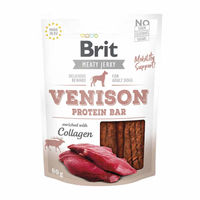 Produktbild von BRIT Meaty Jerky Hirsch-Riegel für Hunde getreidefrei ohne Zucker 80 g - 12 x 80 g