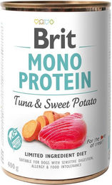 BRIT Mono Protein Hund Nassfutter Thunfisch und Süßkartoffel Stückchen in Sauce 400 g - 400 g – Bild 1 von 3