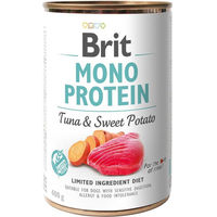 Produktbild von BRIT Mono Protein Hund Nassfutter Thunfisch und Süßkartoffel Stückchen in Sauce 400 g - 400 g