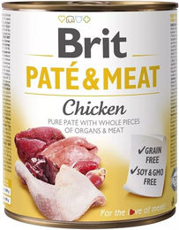 BRIT Pate & Meat Chicken Getreidefreie Hühnerpastete für Hunde Adult 800 g - 800 g – Bild 1 von 2