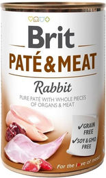 BRIT Pate & Meat Kaninchen und Huhn Hundefutter Adult Getreidefrei 6x400 g - 400 g – Bild 1 von 3