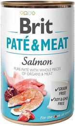 BRIT Pate & Meat Lachs und Huhn Hundefutter Pastete getreidefrei 6x400 g - 400 g – Bild 1 von 3