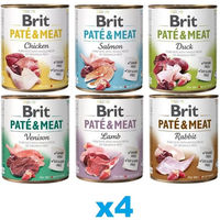 Produktbild von BRIT Pate & Meat Mix Hundefutter Pastete 24x800 g
