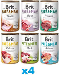 BRIT Pate & Meat Mix Hundefutter Pastete mit hohem Fleischanteil 24x400 g – Bild 1 von 1